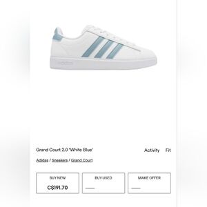 Adidas Grand Court 2.0 White with Blue Stripes
